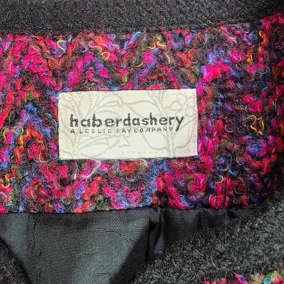 Haberdashery Vintage Tweed Jacket Pink/Black S/M - Picture 3 of 7